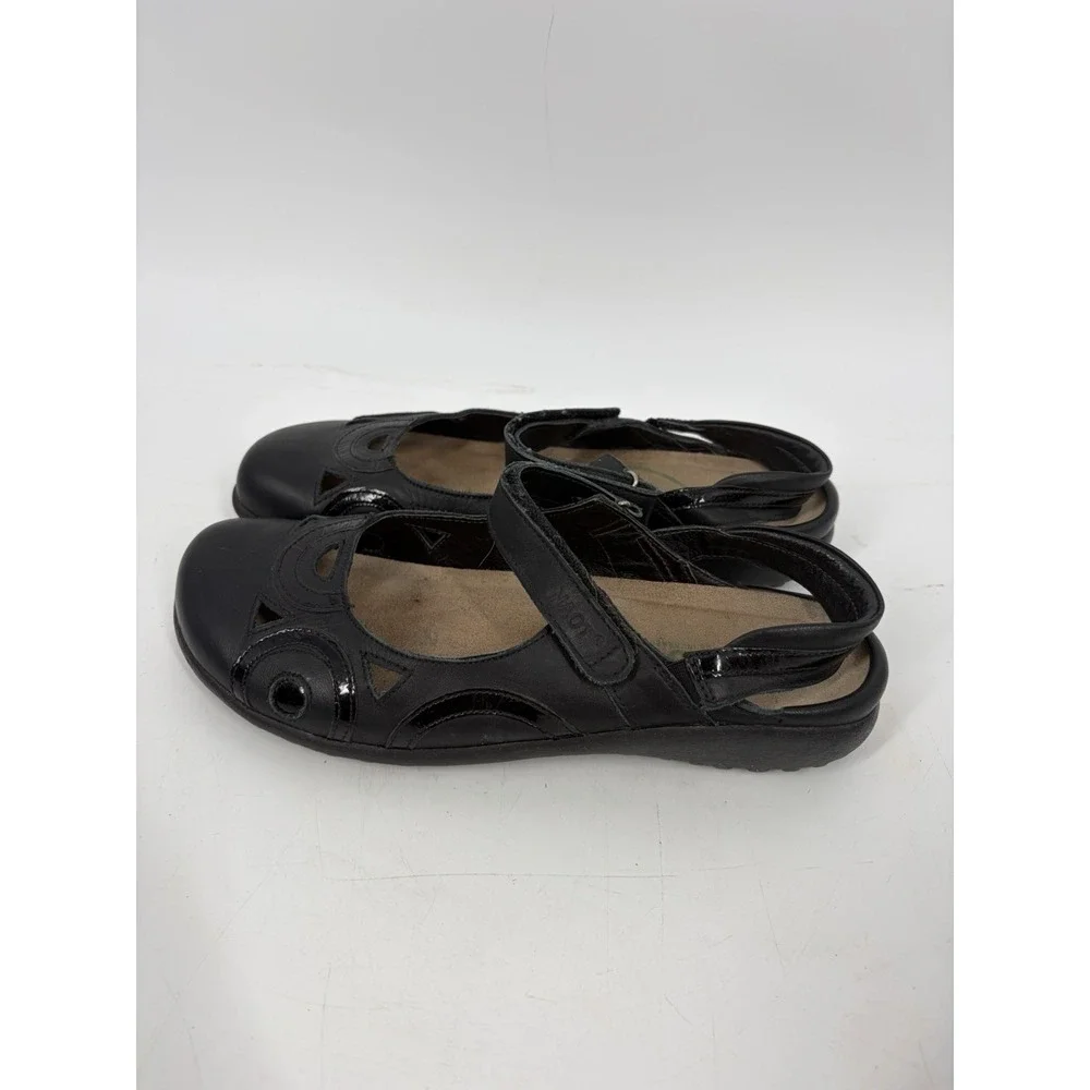 Naot Rongo Sandals Womens 39 / 8 Black Cutout Mary Jane Leather Casual Comfort